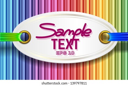 label on the ribbon background for text
