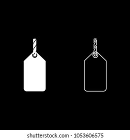 Label on the rope icon set white color