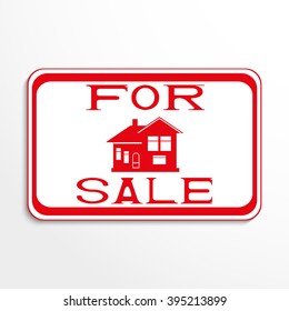 The label on the sale of the house. Vector illustration.