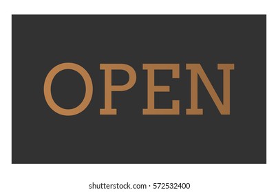 Label open at dark background