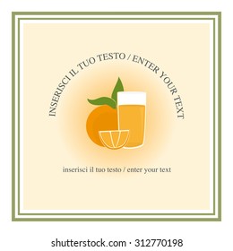 Label for orange juice