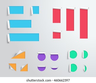 Label Origami Blank Colourful 3d Big Vector Template