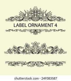 Label ornament 4. Black floral sketch ornament with blank space. You can use for your label, invitation, name, or any decorative design you want. Easy to use or change color.