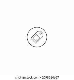 label outline style icon in circle