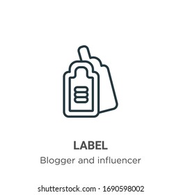 Label outline vector icon. Simple element illustration.