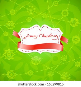 Label over christmas background