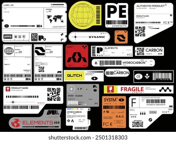 Label pack design. Vector graphic asset for streetwear design. Retro futuristic element in Y2K for apparel, clothing and poster design