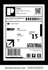 Label pack design. Vector graphic asset for streetwear design. Retro futuristic element in Y2K for apparel, clothing and poster design