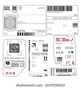 Label pack design. Vector graphic asset for streetwear design. Retro futuristic element in Y2K for apparel, clothing and poster design