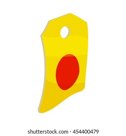 Label paper icon in cartoon style isolated on white background. Advertising symbol