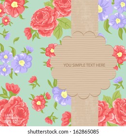 label paper on flower background