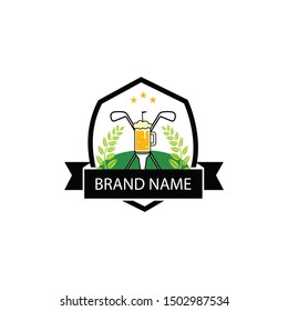 label party beer golf club logo design vector