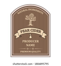 etiqueta para el vector retro de la plantilla de la sidra permeable