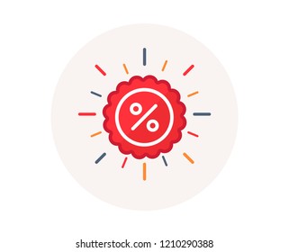 Label percent icon. Sale discount star. Graphic price label. Special offer tag. Shopping discount symbol. Sale tag with percentage sign. Black friday banner. Vector