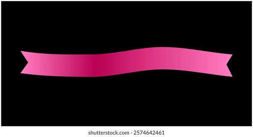 Label Pink Ribbon Curved  tag banner - sticker sale badge promotion Vector illustration.