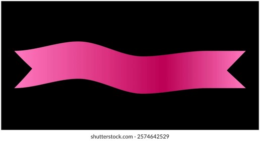 Label Pink Ribbon Curved  tag banner - sticker sale badge promotion Vector illustration.