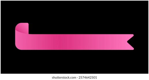 Label Pink Ribbon tag banner - sticker sale badge promotion Vector illustration.