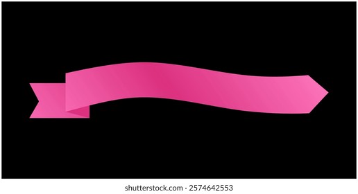 Label Pink Ribbon tag banner - sticker sale badge promotion Vector illustration.