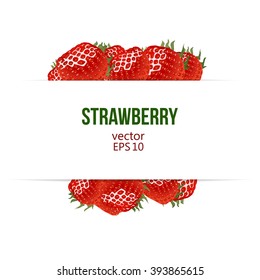 Label with place for your text and strawberry border. Vector illustration.