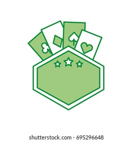label with poker cards