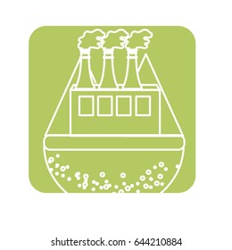 label pollution factory contaminating the environment of planet