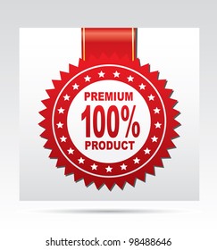 Label - premium 100% product. Vector