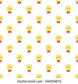 Label premium quality best offer pattern. Cartoon illustration of label premium quality best offer vector pattern for web