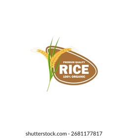 Logotipo del Vector de arroz premium de la etiqueta