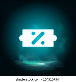 Label, price, sale vector icon. Lighting blue smoke neon icon. Label, price, sale vector