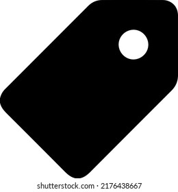 etiqueta, icono de vector de etiqueta de precio - relleno con estilo de color negro