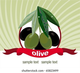 Label for product. Olives