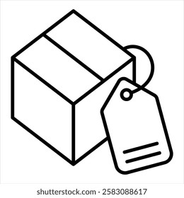 Label Product Outline Icon Vector Illustration