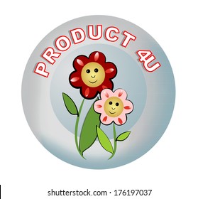 Label product recommendations, inscription product for you stylized as 4U