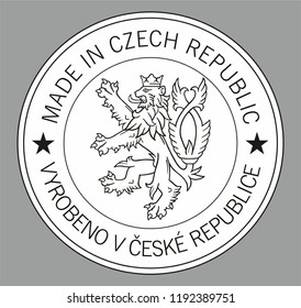 Label for products made in Czech Republic.