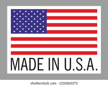 Label for products made in USA.