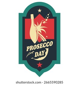 Label for Prosecco Day, vector illustration