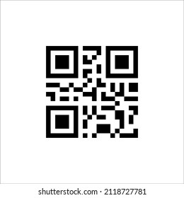 Label with a QR code. Sticker with barcode and QR code for marking brands. Commercial, industrial code and customer qr code. Isolated on a white background. Vector illustration.