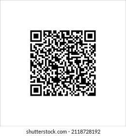 Label with a QR code. Sticker with barcode and QR code for marking brands. Commercial, industrial code and customer qr code. Isolated on a white background. Vector illustration.