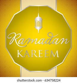 Label Ramadan Kareem (Generous Ramadan) card in vector format.