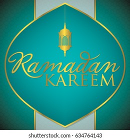 Label Ramadan Kareem (Generous Ramadan) card in vector format.