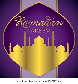 Label Ramadan Kareem (Generous Ramadan) card in vector format.