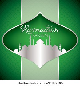 Label Ramadan Kareem (Generous Ramadan) card in vector format.