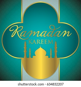 Label Ramadan Kareem (Generous Ramadan) card in vector format.