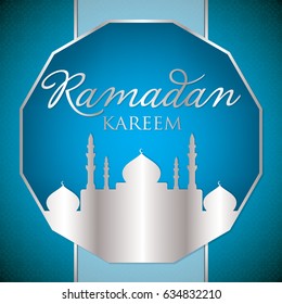 Label Ramadan Kareem (Generous Ramadan) card in vector format.