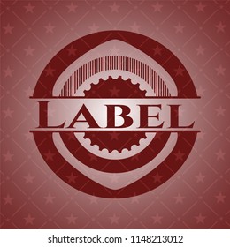 Label realistic red emblem