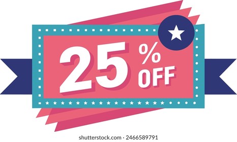 label rectangle 25% off vector artwork illustration image (1)