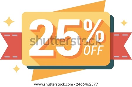 label rectangle 25% off vector artwork illustration image (3)