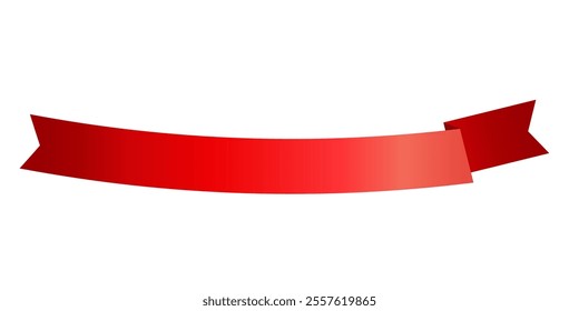 Label Red Curved Ribbon tag banner - sticker sale badge promotion Vector illustration.
