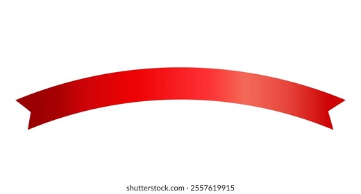 Label Red Curved Ribbon tag banner - sticker sale badge promotion Vector illustration.