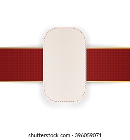 Label with red Ribbon and Place for Text